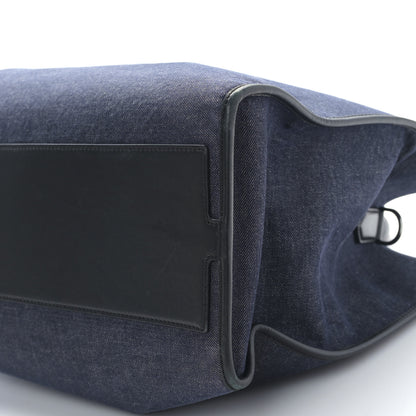 Dolce & Gabbana Canvas Calfskin Embroidered Logo Large Edge Shopper Tote Blue 8 of 8