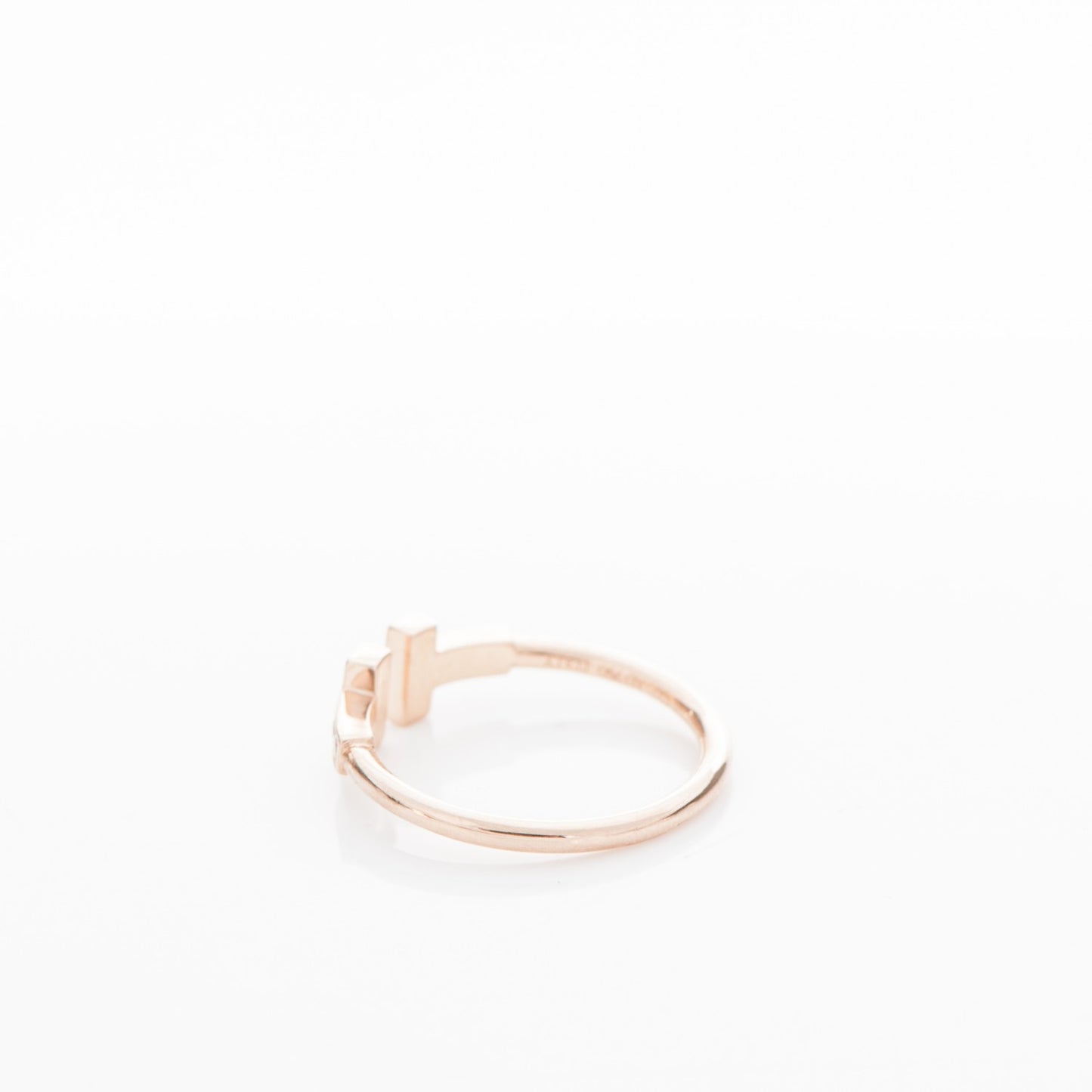 18K Rose Gold Diamond T Wire Ring 52 6