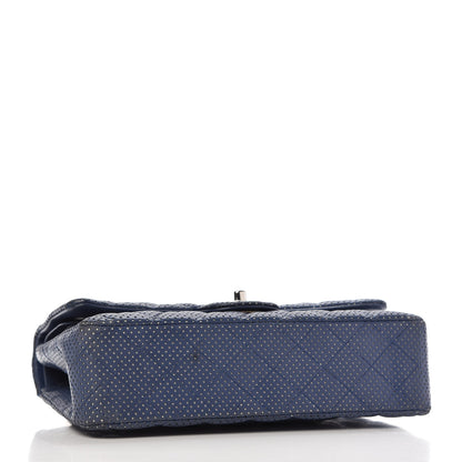 Chanel Lambskin Perforated Medium Double Flap Blue 4 of 9
