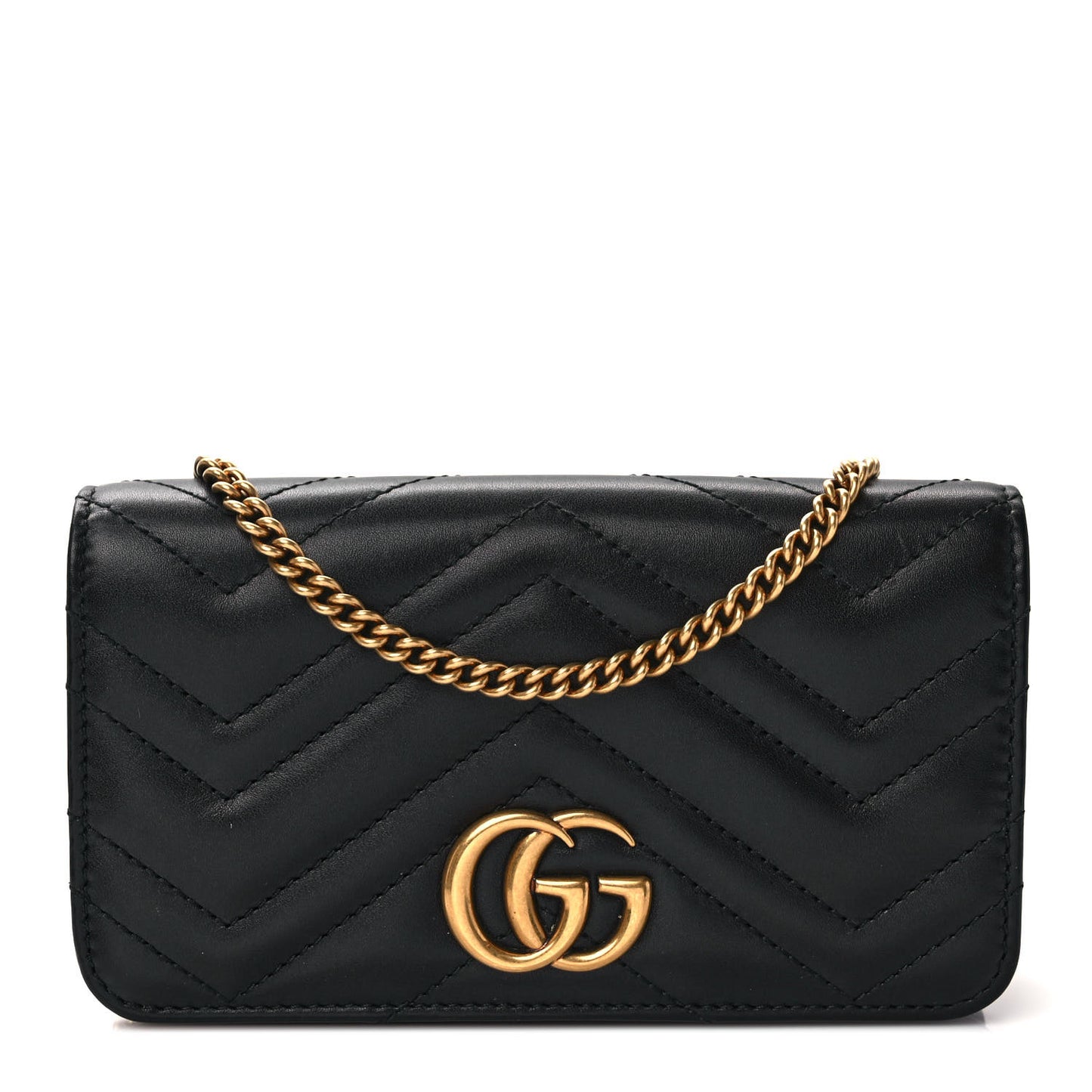 Calfskin Matelasse GG Marmont Mini Bag Black