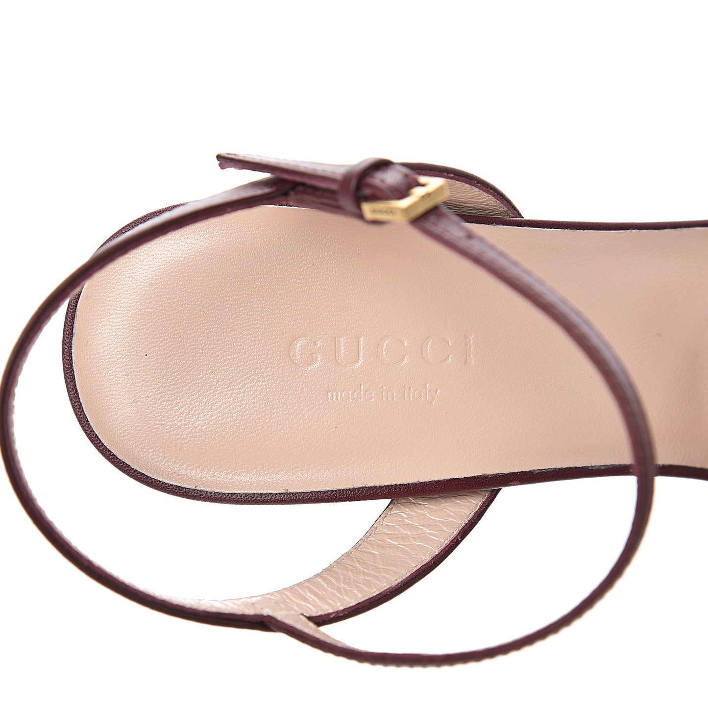 Lifford Calfskin GG Marmont Ankle Wrap 105mm Sandals 36 Vintage Bordeaux