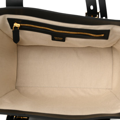 Tom Ford Grained Calfskin Buckle Tote Black 7 of 10