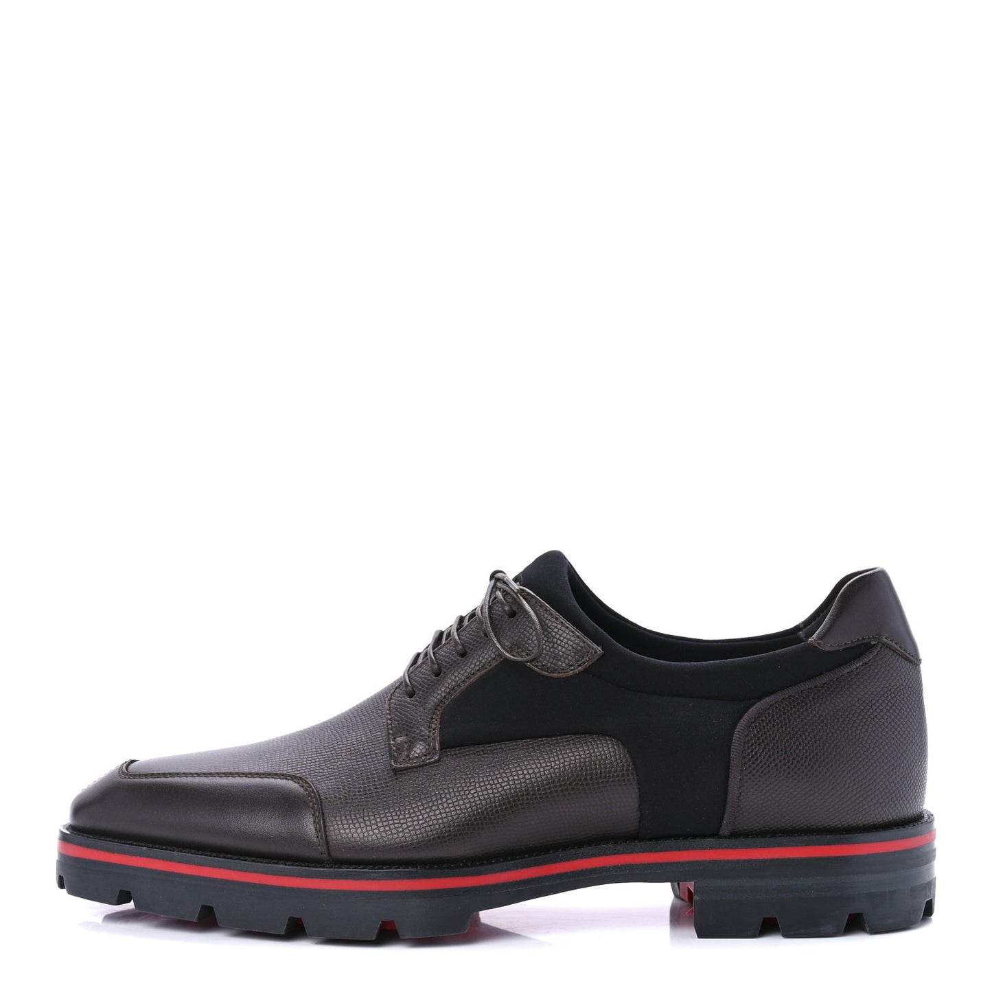 Smooth Textured Calfskin Neoprene Mika Sky Mens Flats 40 Brown