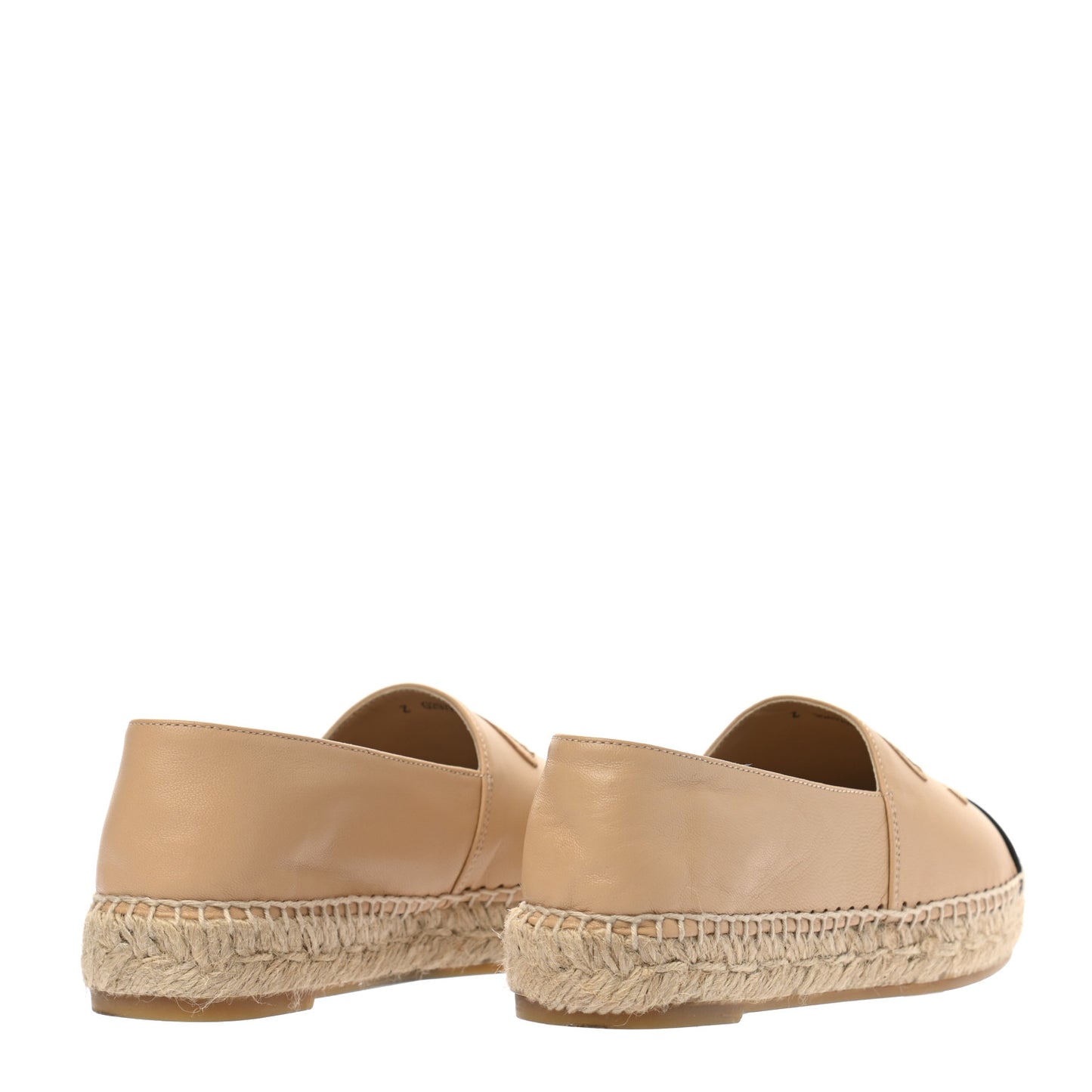 Lambskin CC Espadrilles 36 Beige Black