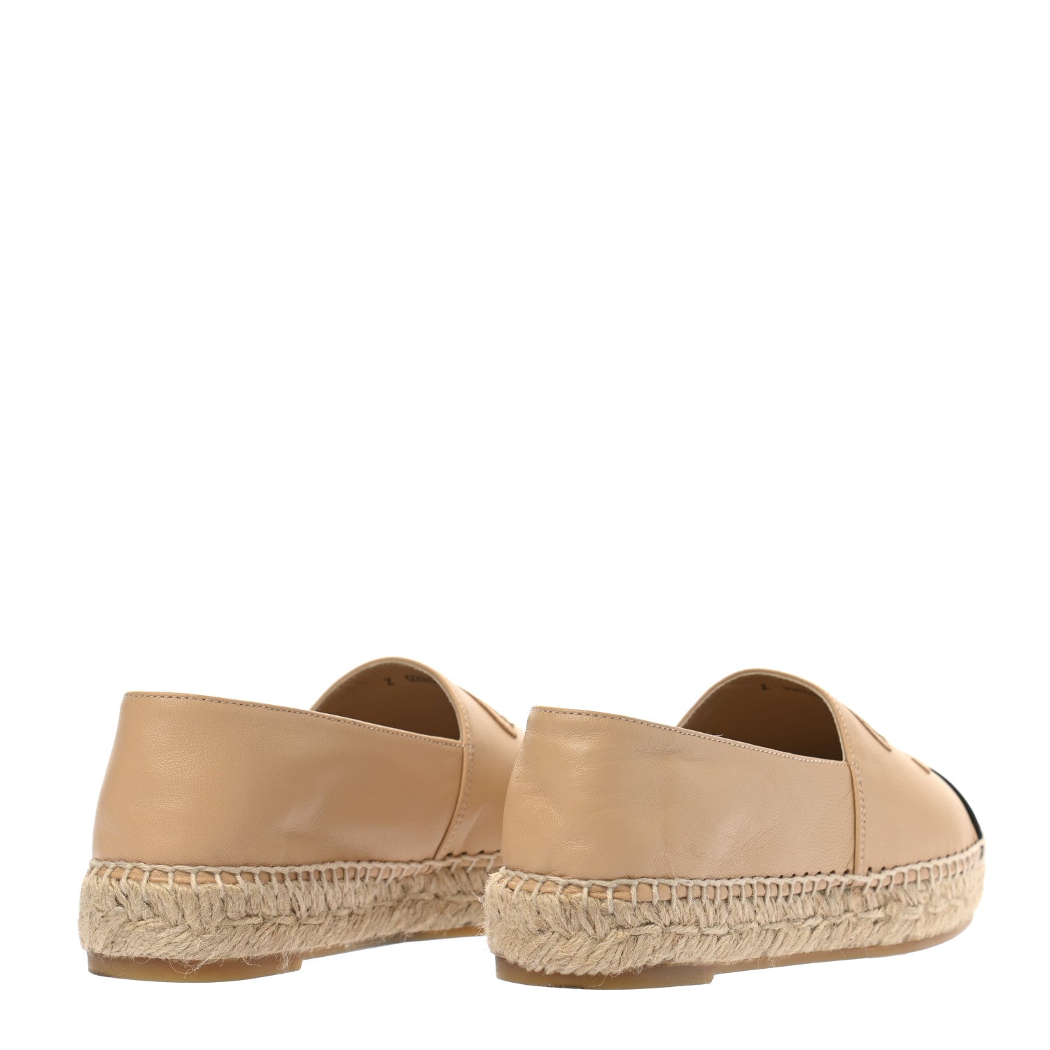 Chanel Lambskin CC Espadrilles 36 Beige Black 4 of 9