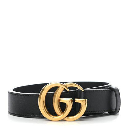 Gucci Calfskin Double G 30mm Belt 80 32 Black 1 of 5