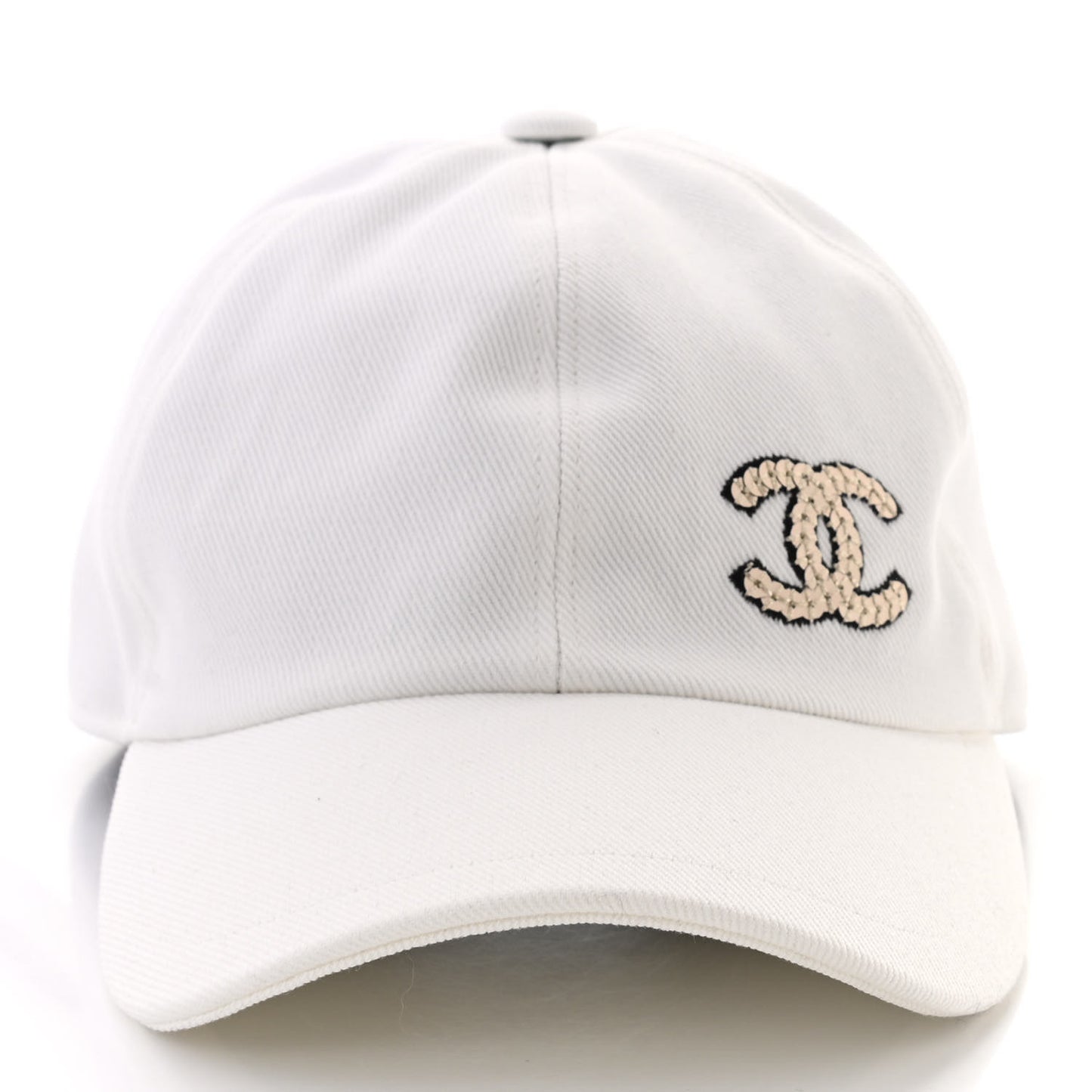 Cotton Sequin CC Cap Hat Ivory