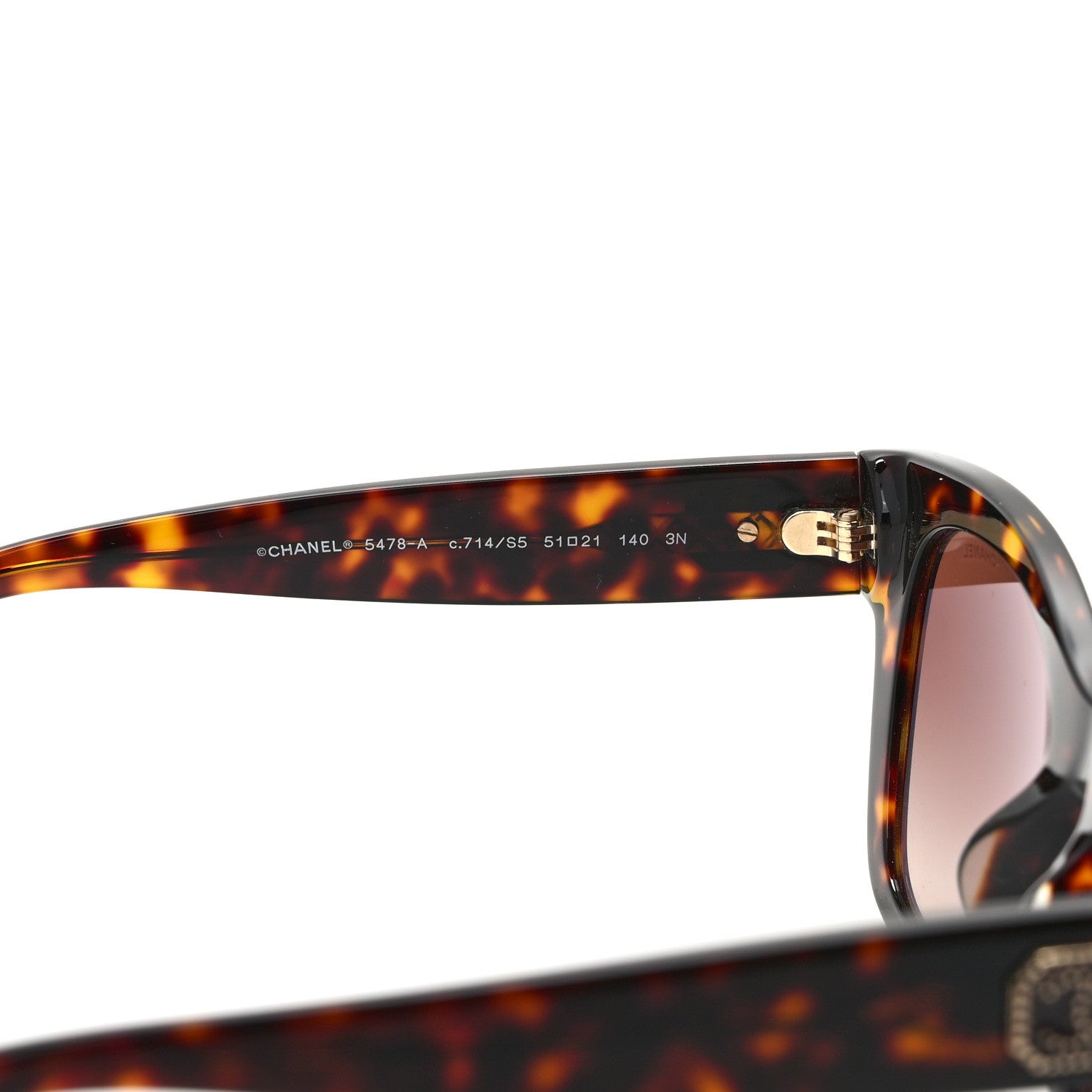 Chanel Acetate Square CC Sunglasses 5478 Tortoise 6 of 8