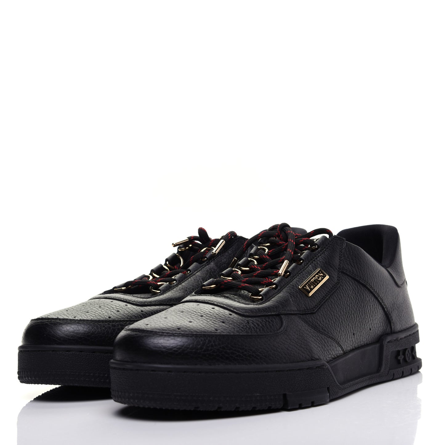 Calfskin Mens LV Trainer Sneaker 10 Black