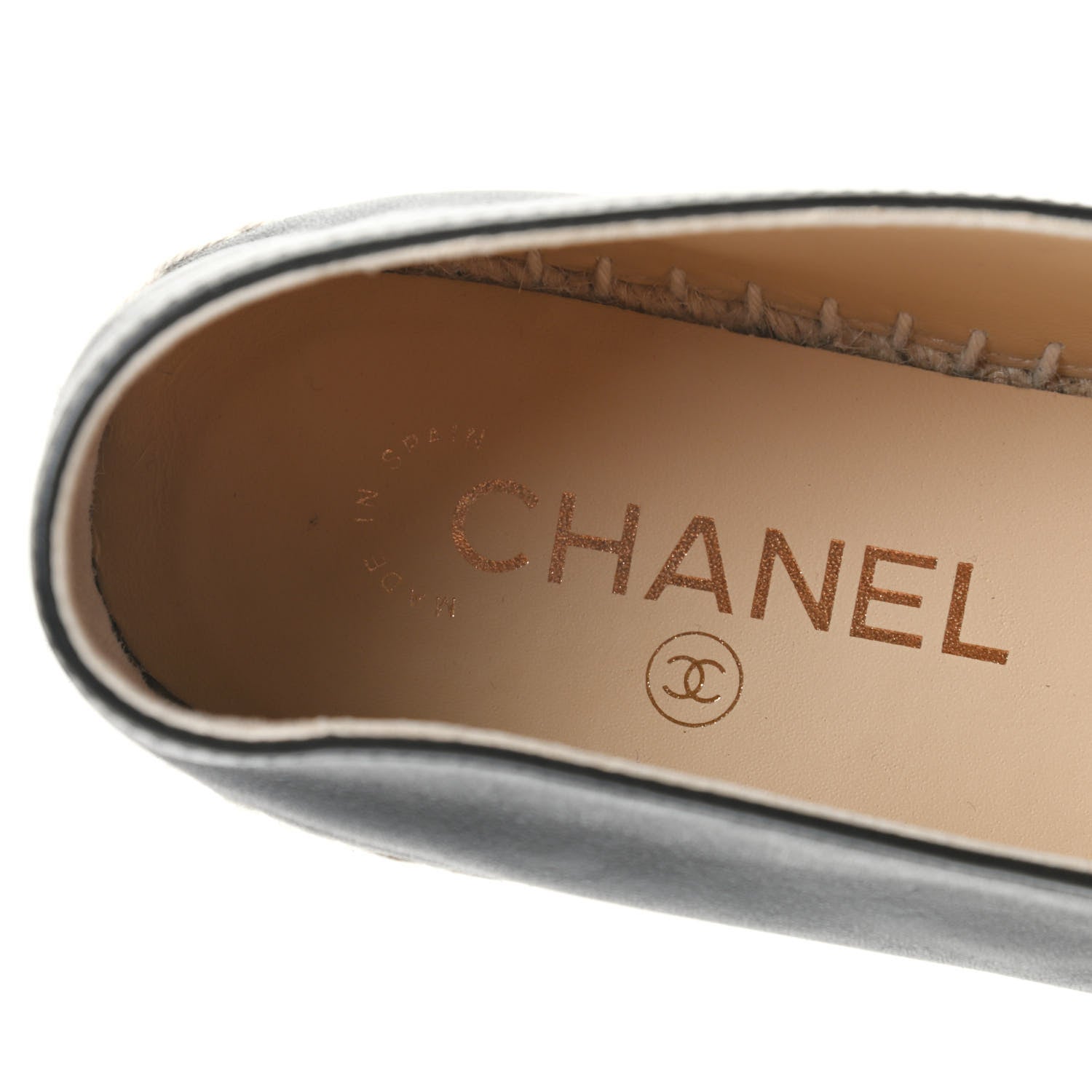 Chanel Calfskin Chain CC Espadrilles 38 Black 6 of 8