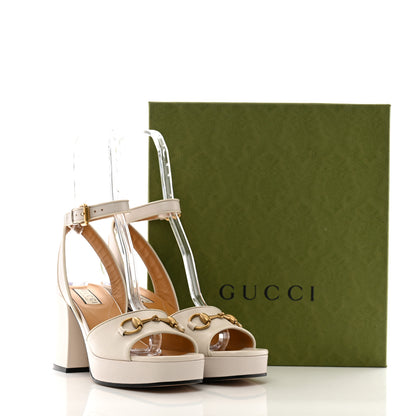 Gucci Quentin Granada Kid Horsebit 25/60mm Platform Sandals 38 Mystic White 12 of 12