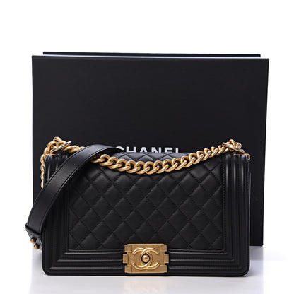 Chanel Calfskin Quilted Medium Boy Flap Black 12 of 12