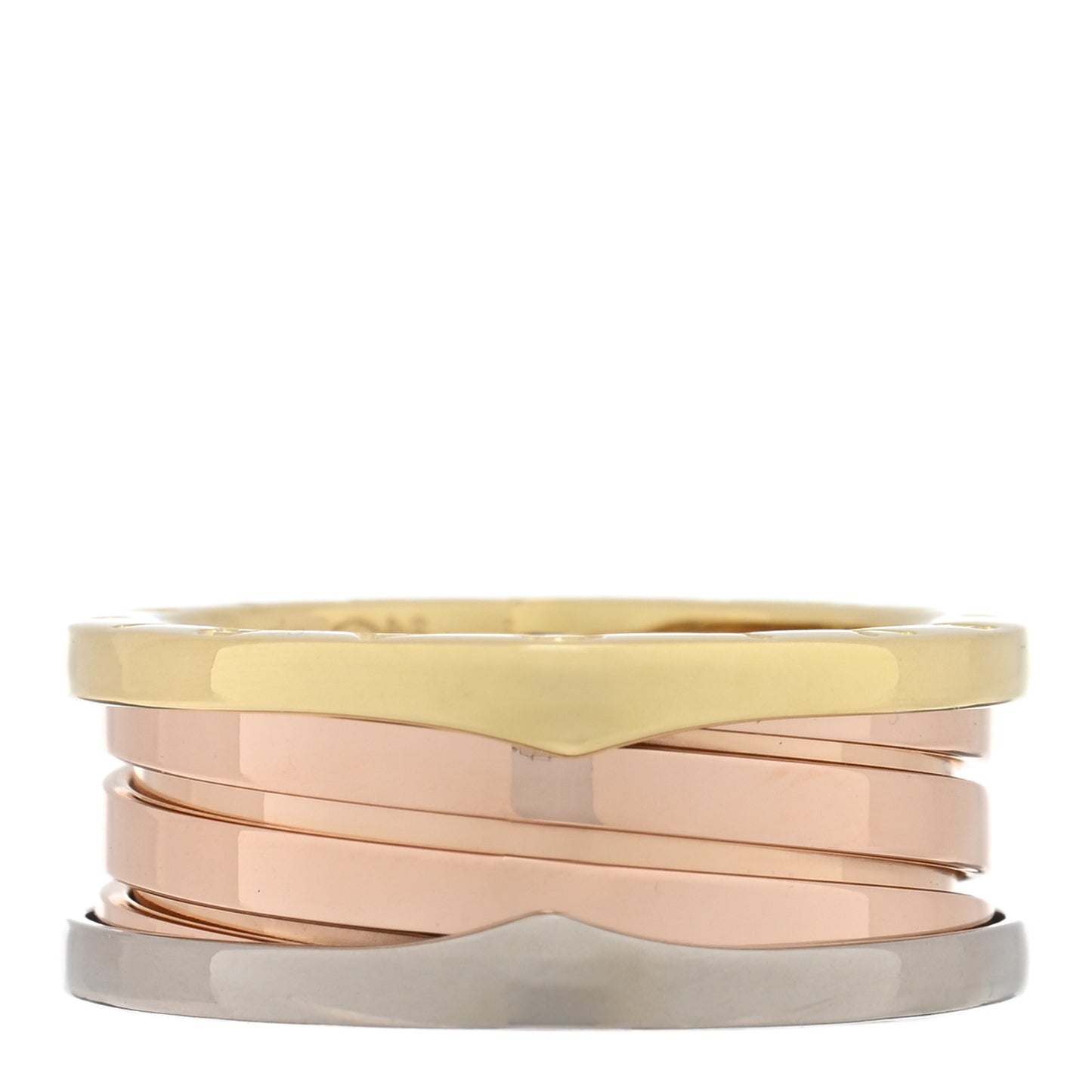 18K Rose White Yellow Gold B.Zero1 Three-Band Ring 57 8