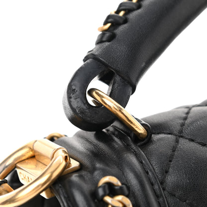 Chanel Calfskin Quilted Medium Boy Top Handle Flap Black 12 of 12