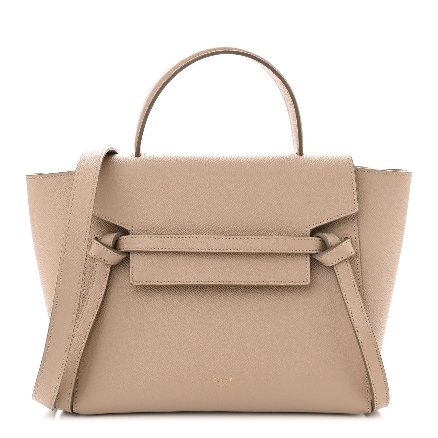 Grained Calfskin Micro Belt Bag Light Taupe