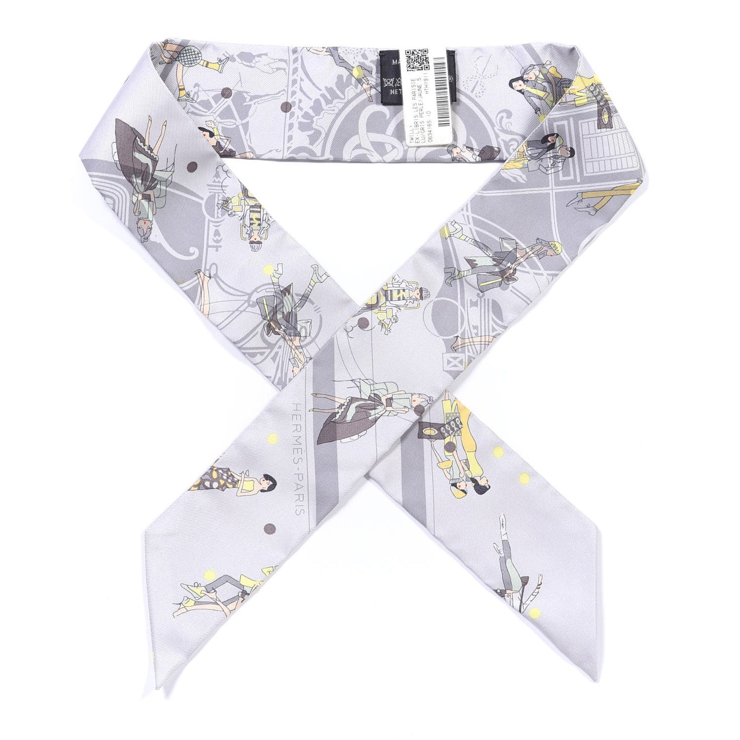 Silk Ex-Libris Les Parisie Twilly Gris Perle Jaune Soufre