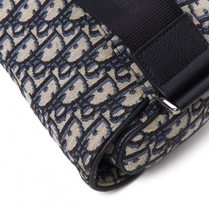 Christian Dior Oblique Mens Maxi Saddle Bag Blue 6 of 10