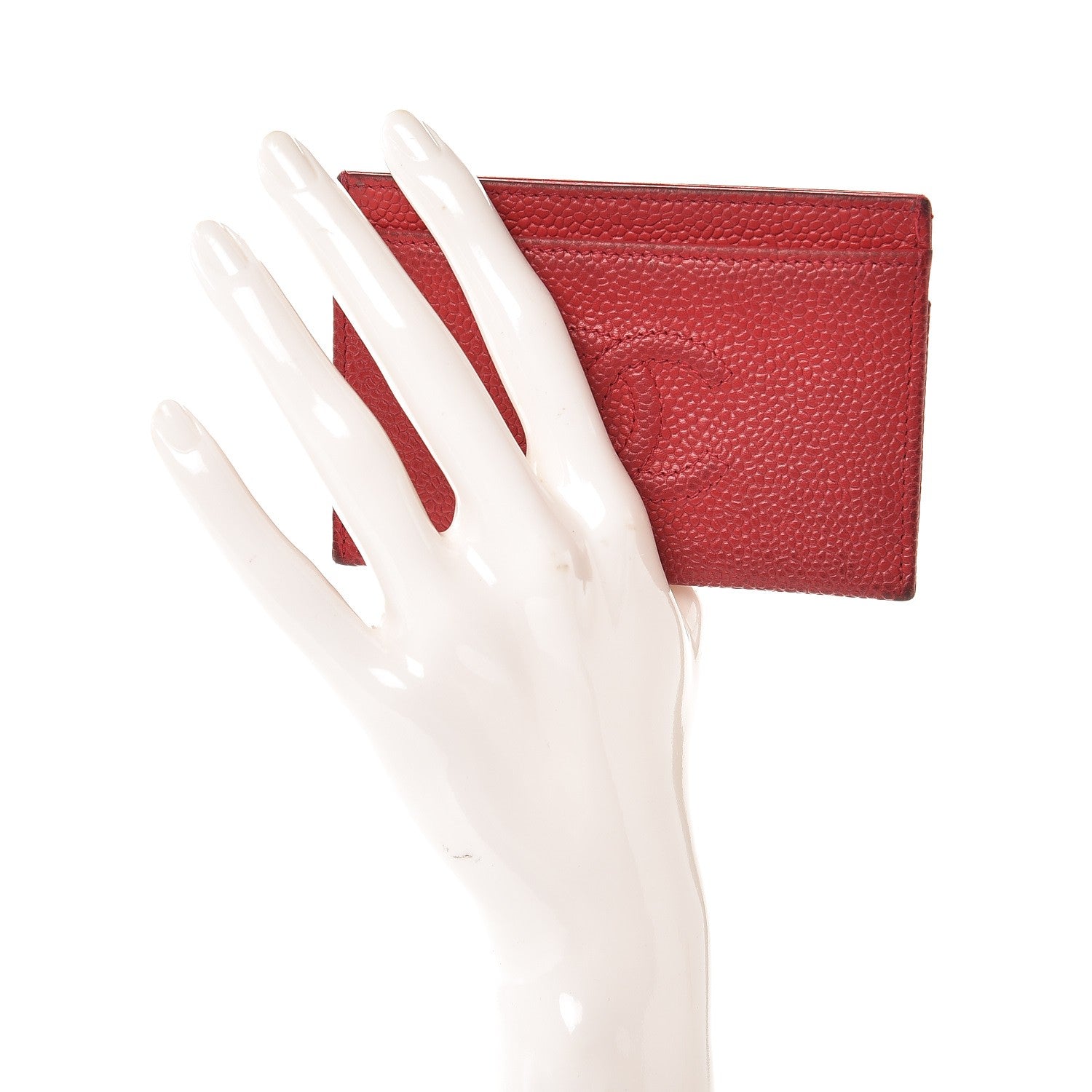 Chanel Caviar Timeless CC Card Holder Dark Pink 2 of 12