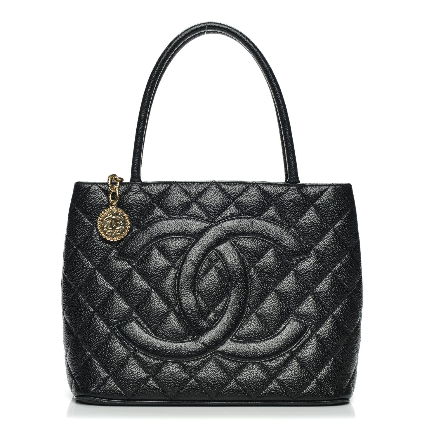 Caviar Medallion Tote Black