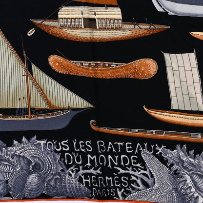 Hermes Cashmere Silk Tous Les Bateaux du Monde Shawl 140 2 of 4