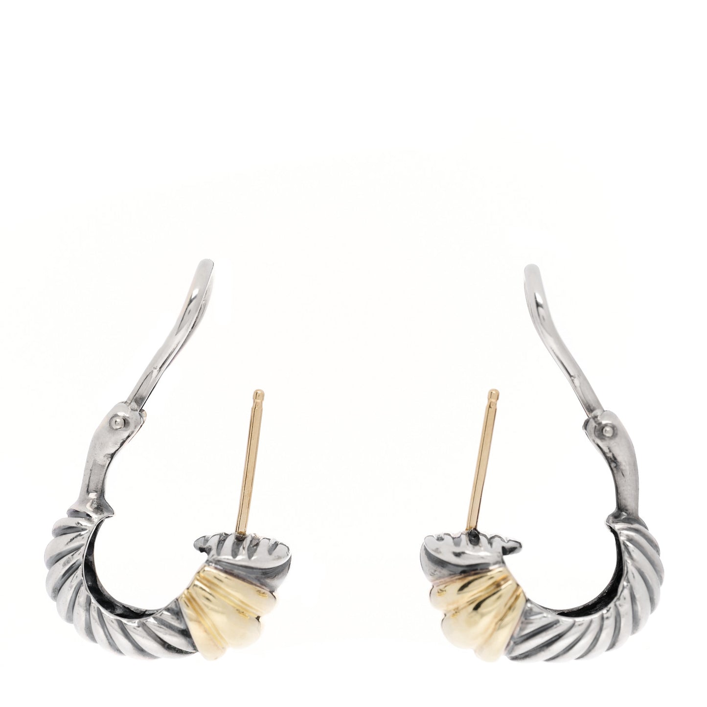 Sterling Silver 14K Yellow Gold Thoroughbred Shrimp Earrings