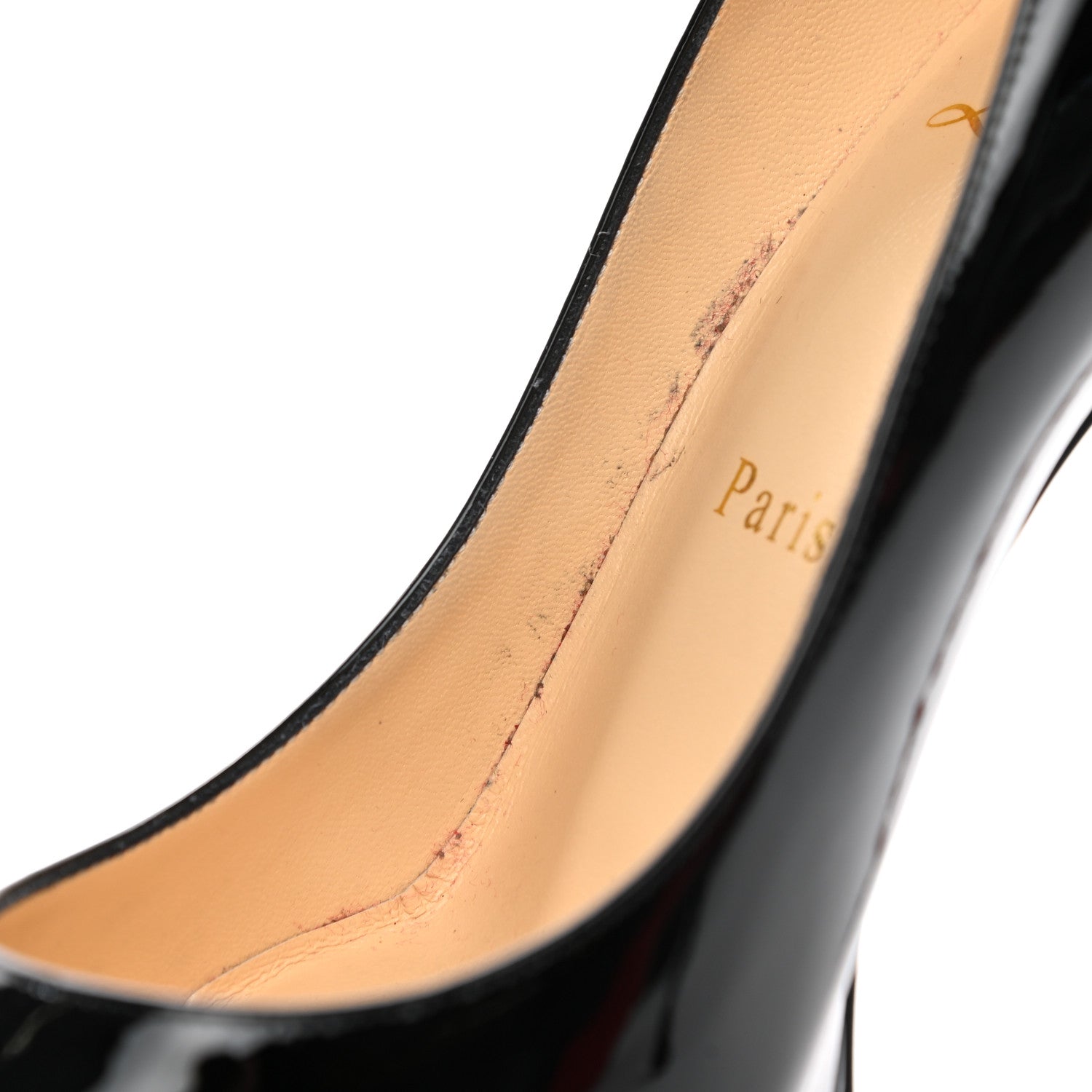 Christian Louboutin Patent Fetish Peep 130 Pumps 36 Black 9 of 9