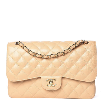 Chanel Caviar Quilted Jumbo Double Flap Beige Clair 1 of 11