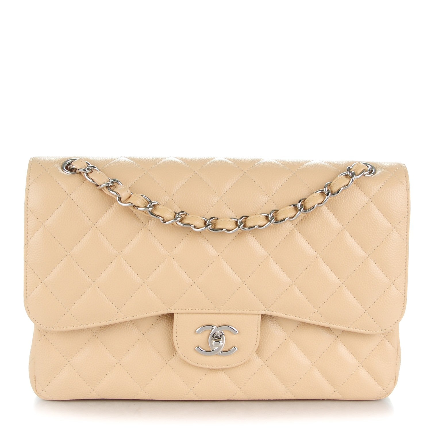 Chanel Caviar Quilted Jumbo Double Flap Beige Clair 1 of 8