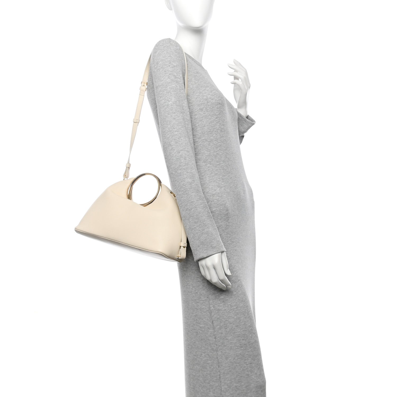 Jacquemus Lambskin Le Calino Ring Top Handle Bag Light Ivory 2 of 10