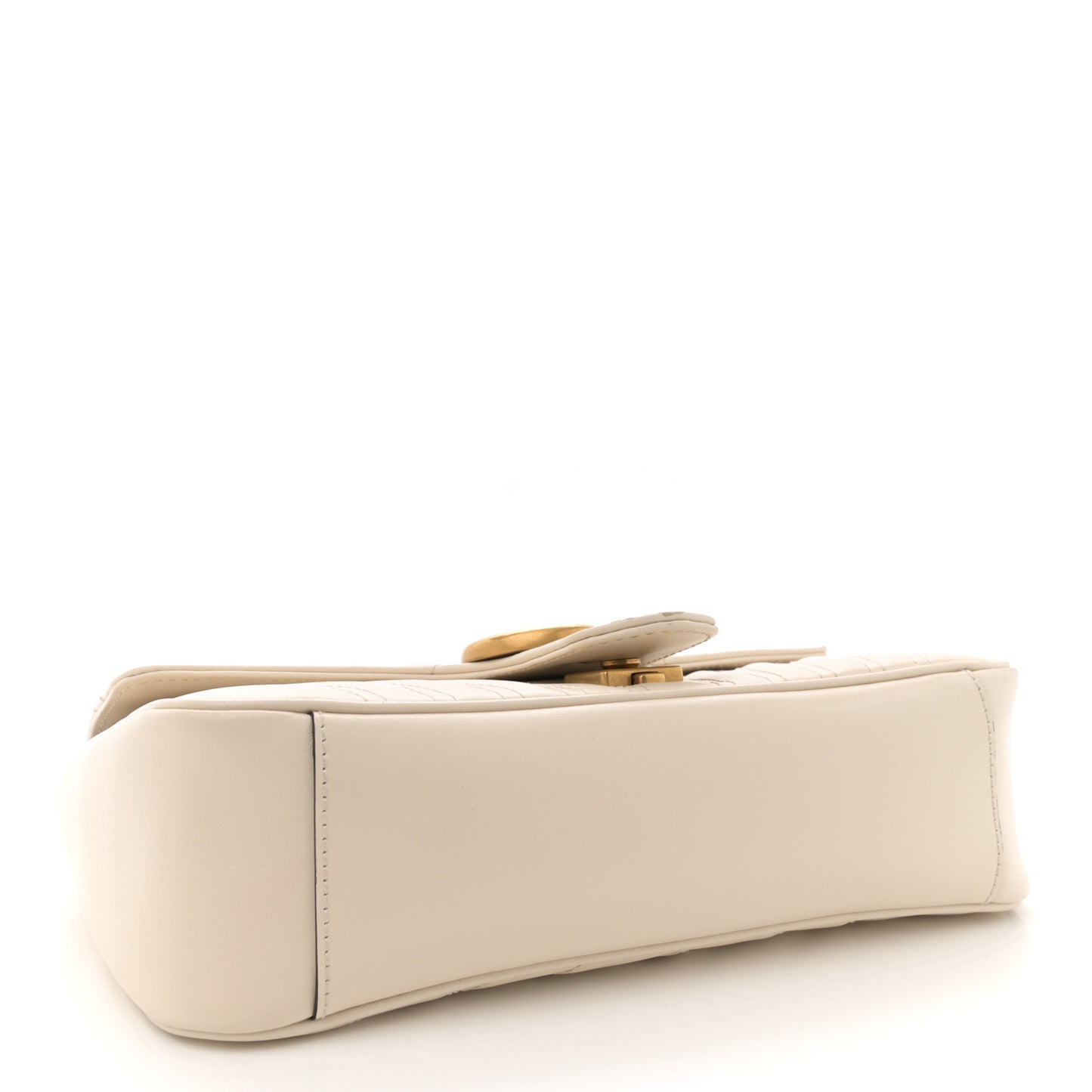 Calfskin Matelasse Small GG Marmont Shoulder Bag White