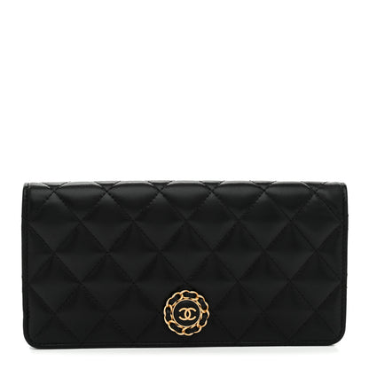 Chanel Lambskin Quilted Wallet Clutch Black 1 of 8
