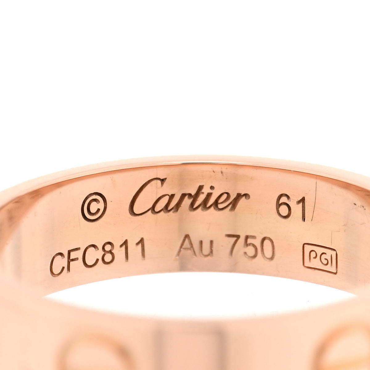18K Pink Gold 5.5mm LOVE Ring 61 9.5