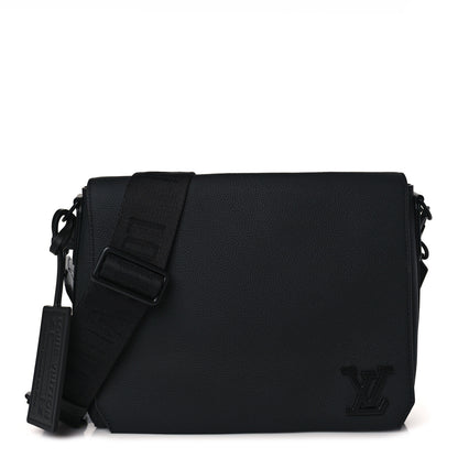 Louis Vuitton Calfskin Aerogram Messenger Black 1 of 8
