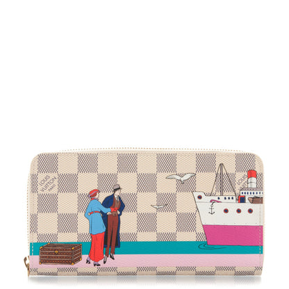 Louis Vuitton Damier Azur 2016 Christmas Animation Zippy Wallet Rose Ballerine 1 of 7