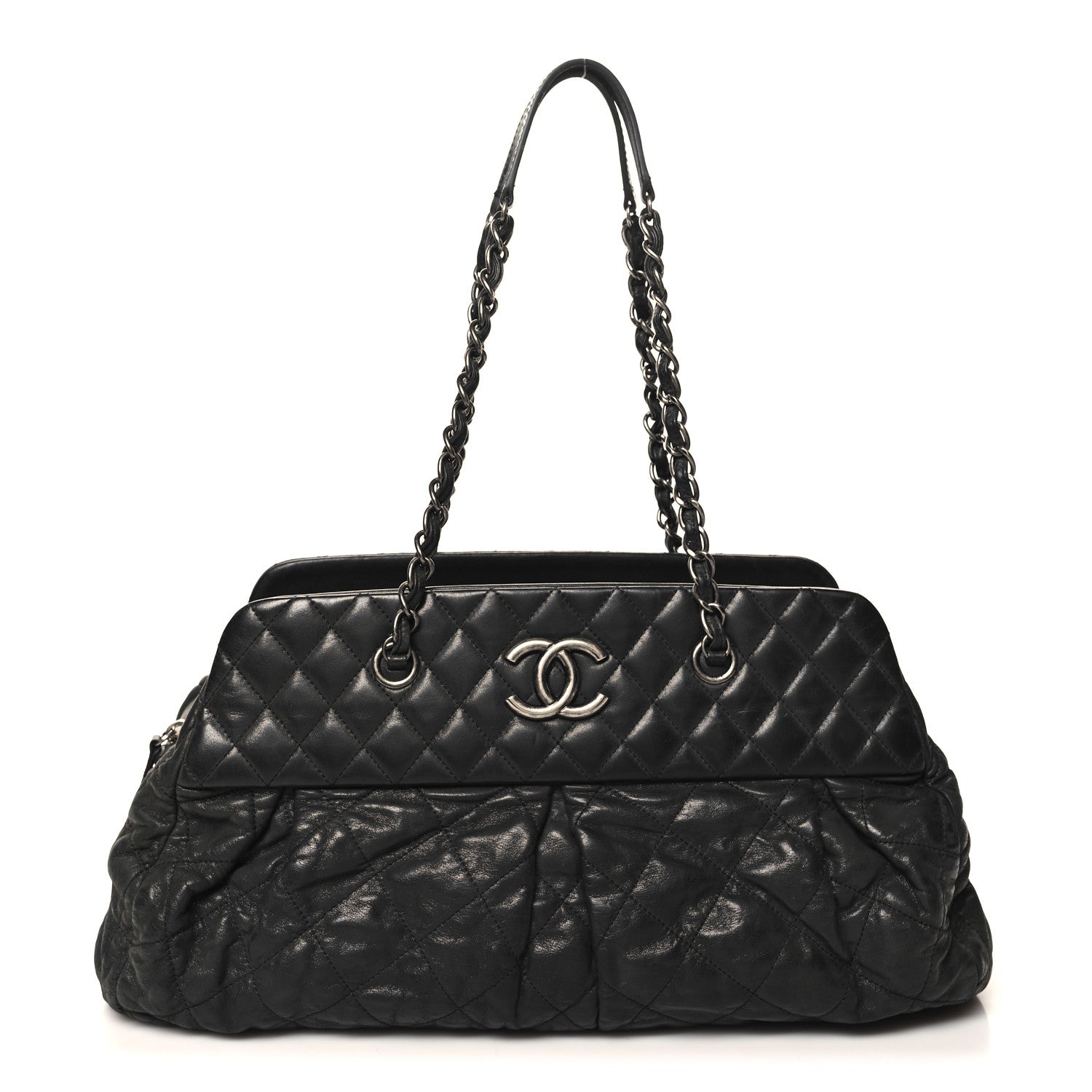 Chanel Iridescent Calfskin Chic Quilt Bowling Bag Black 1 of 11