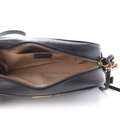 Gucci Calfskin Matelasse Small GG Marmont Chain Shoulder Bag Black 5 of 11