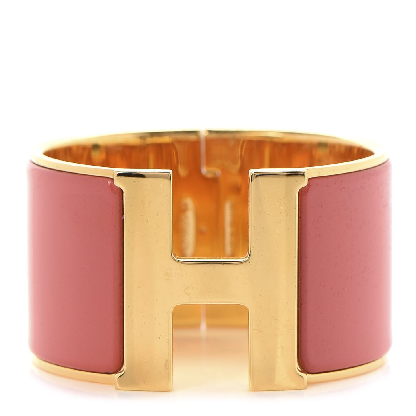 Enamel Extra Wide Clic Clac H Bracelet PM Rouge Corail