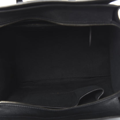Celine Drummed Calfskin Mini Luggage Black 5 of 10