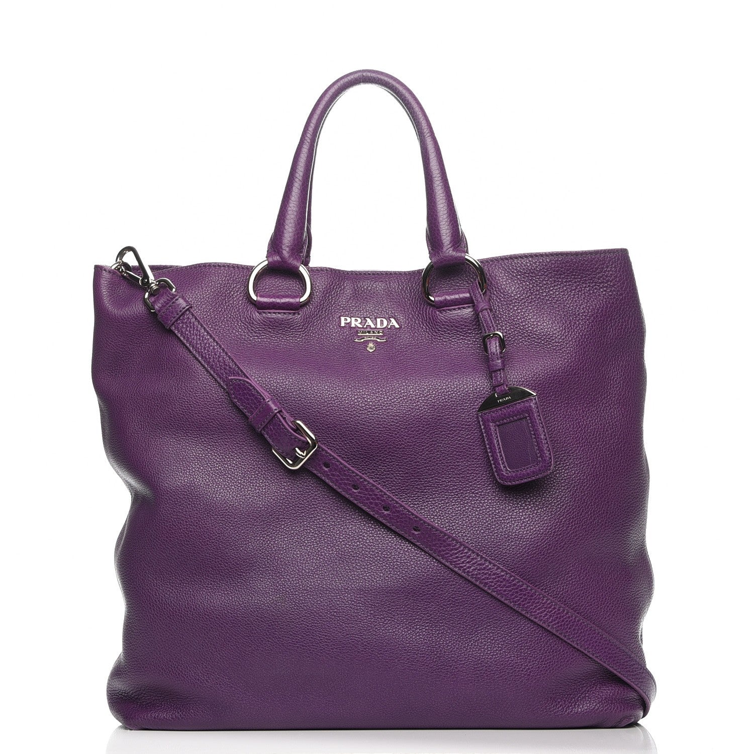 Prada Vitello Daino Shopping Tote Petunia 1 of 9