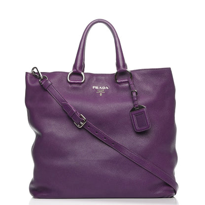 Prada Vitello Daino Shopping Tote Petunia 1 of 9