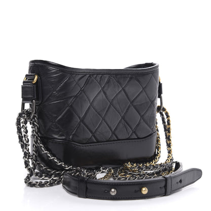 Chanel Aged Calfskin Quilted Small Gabrielle Hobo Black 4 of 14