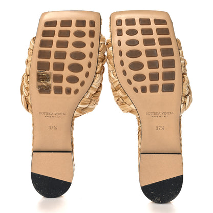 Bottega Veneta Raffia Twisted Intrecciato Stretch Flat Sandals 37.5 Macadamia 6 of 8