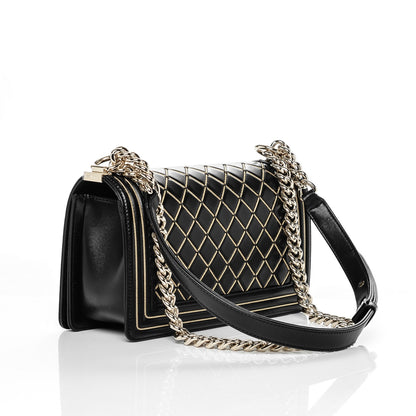 Chanel Lambskin Chain Quilted Medium Boy Flap Black 3 of 7