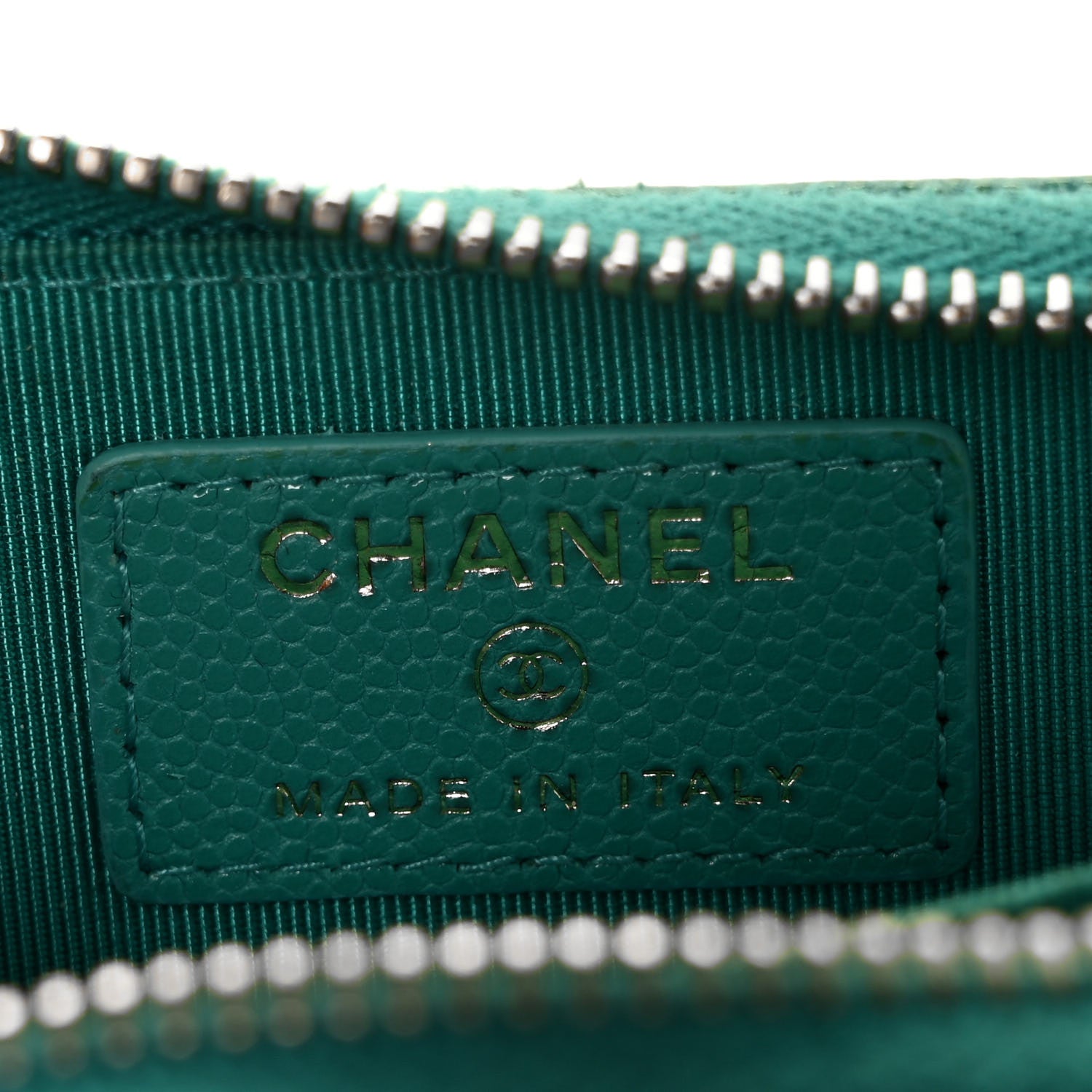 Chanel Caviar Quilted Zip Coin Purse Turquoise 6 of 10