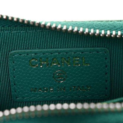 Chanel Caviar Quilted Zip Coin Purse Turquoise 6 of 10