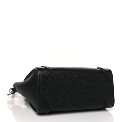 Celine Drummed Calfskin Nano Luggage Black 4 of 11