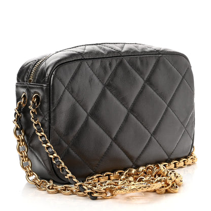 Chanel Metallic Calfskin Pearl Quilted CC Mini Camera Case Ruthenium 3 of 12