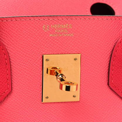 Hermes Epsom Horseshoe Bi-Color Birkin 30 Rose Azalee Rose Extreme 6 of 14