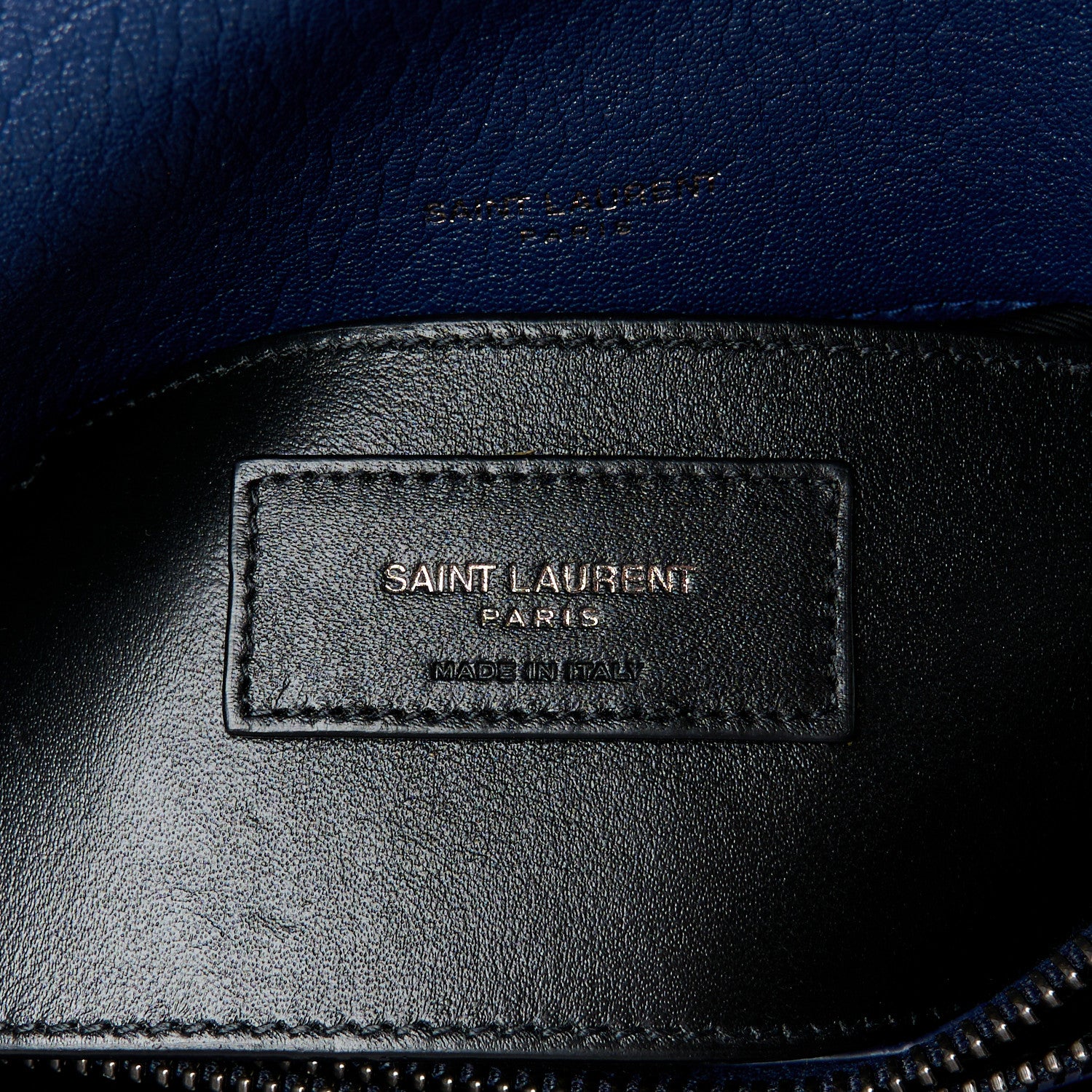 Saint Laurent Sheepskin Matelasse Chevron Monogram Medium College Bag Blue Charron 7 of 12