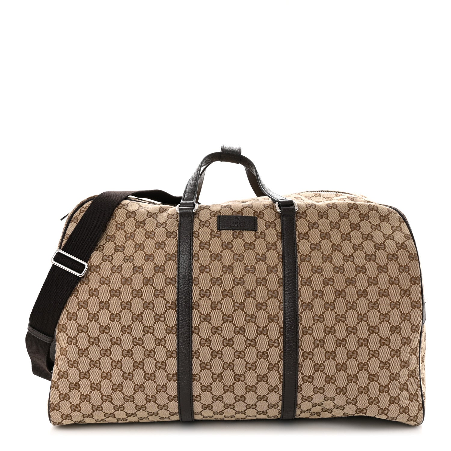 Gucci Monogram Dollar Calfskin Large Boston Duffle Bag Beige Ebony Testa di Moro Marrone Scuro 1 of 11